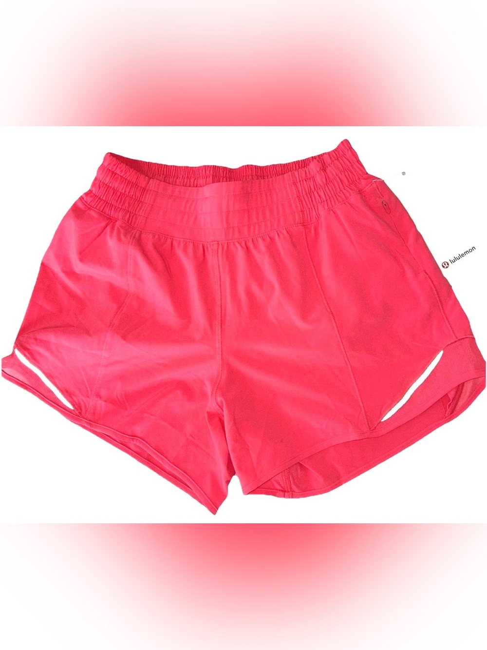 NWT LULULEMON SIZE 4 HOTTY HOT HI RISE 4”L SHORT AUTHENTIC LINED LIPGLOSS PINK